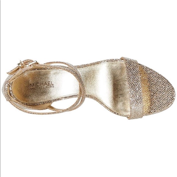 NIB Michael Kors MICHAEL Ava Mid Sandal Glitter Mesh - Picture 4 of 7